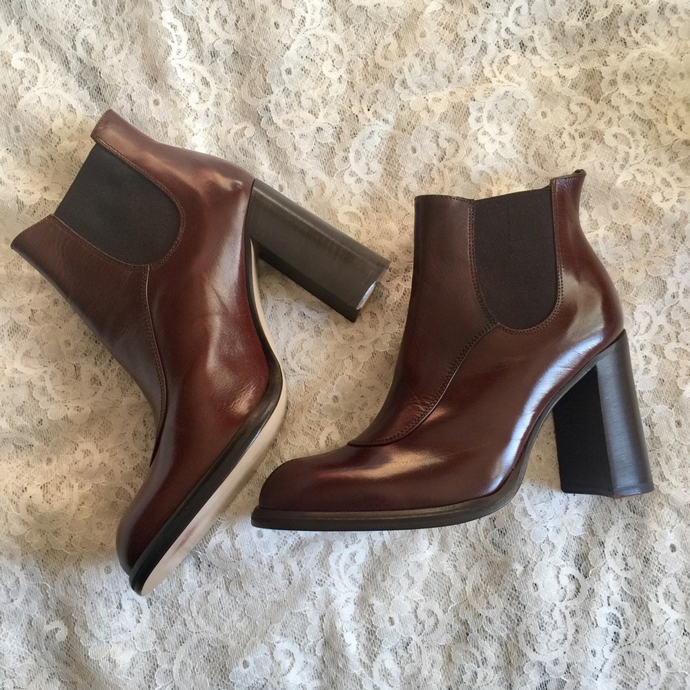 🆕GENUINE LEATHER MARE MADE IN ITALY BROWN BOOTS